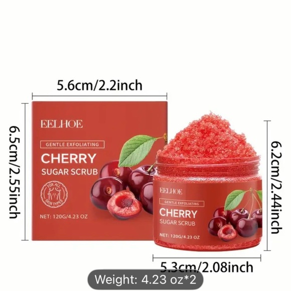 Cherry Sugar Scrub 2 Jars 4.23 oz Each Jar - Picture 3 of 10